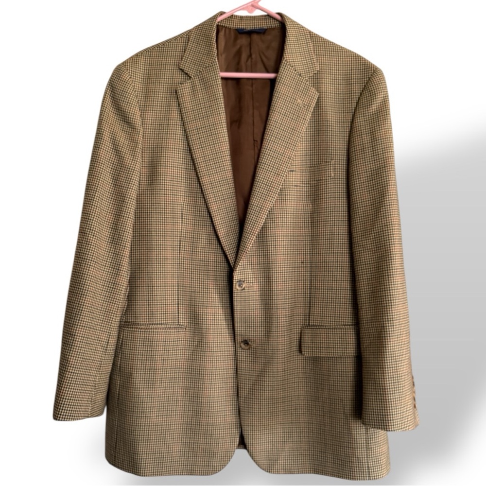 Brooks Brothers 1818 Madison Wool Plaid Sports Coat Jacket Blazer Size 44L